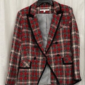 Veronica Beard Red Plaid Double-Breasted Women's Blazer ❤️